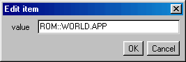 Edit item - dialog box