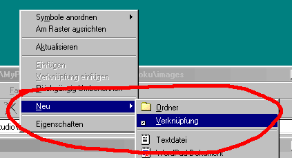 creating a shortcut: first step